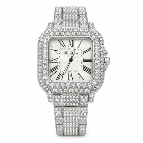 Luxury Crystal Unisex Watch - Square Stainless Steel - Roman Face - Suitable for Men and Women for Casual Occasion