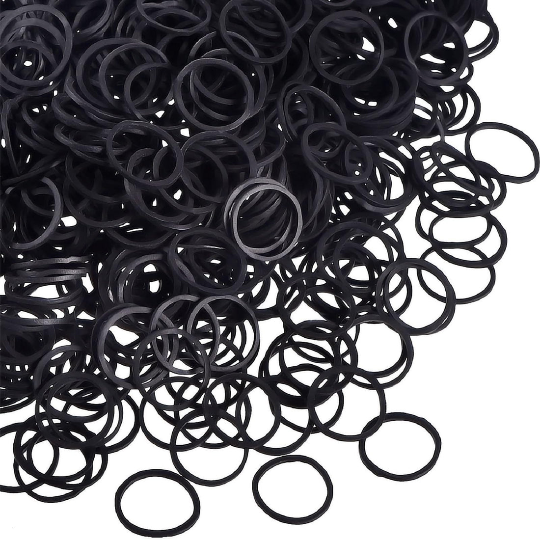 Hicarer 1000 Mini Rubber Bands Soft Elastic Bands for Kid Hair Braids Hair (Black,1.5 cm)