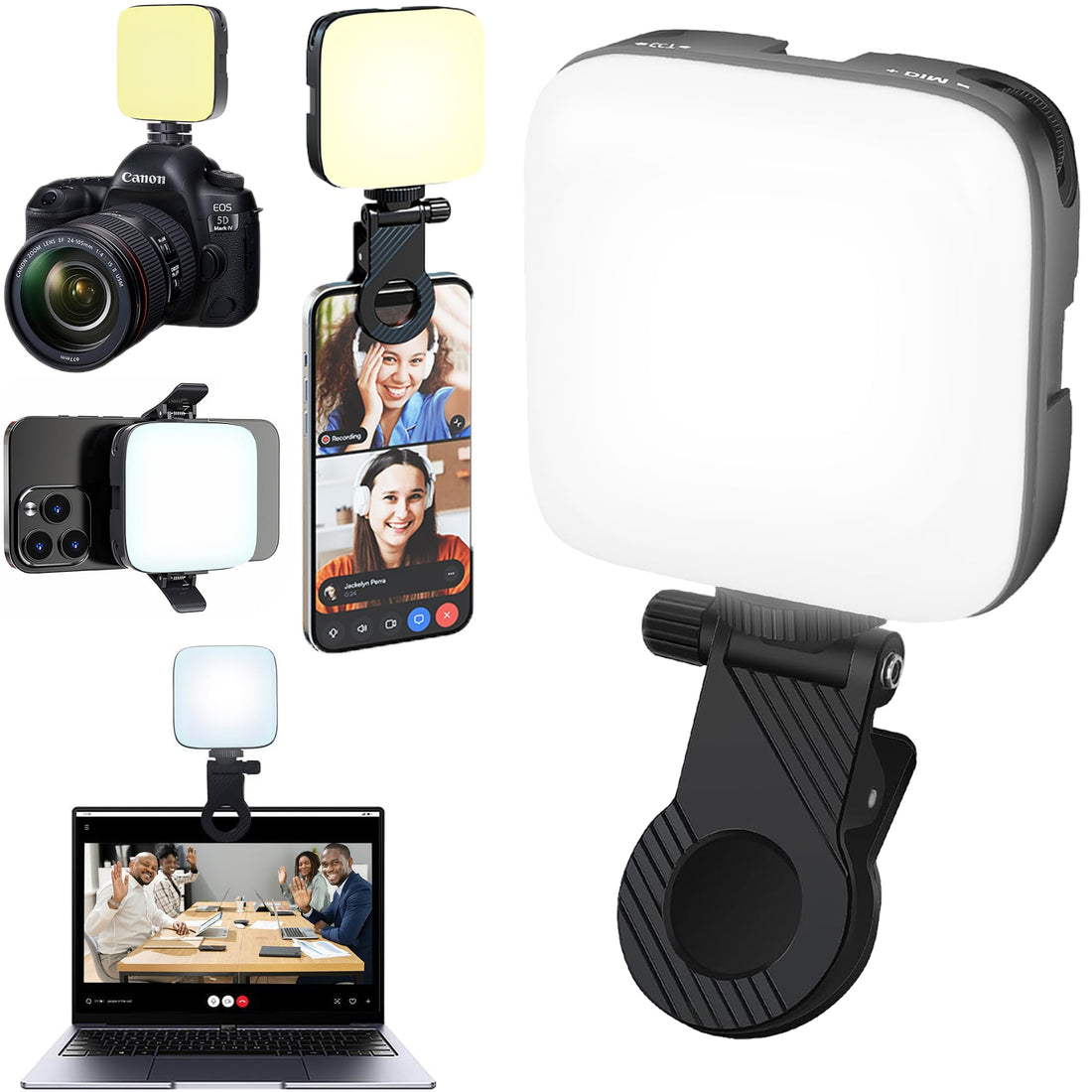 Selfie Light LED Phone Light Adjusted 3 Light Modes 2000mAH Video Light, Eye Friendly Design 3000K-9900K for iPhone/Laptop/ipad/Camer