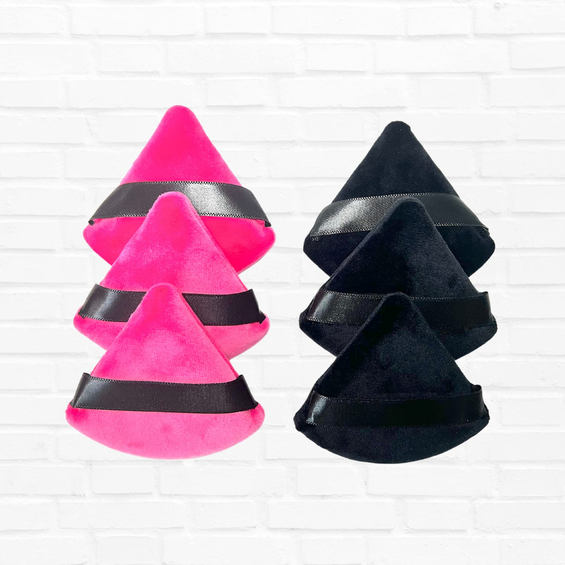 6 Pcs Premium Powder Puff Makeup Velour Cosmetic Foundation Blender Sponge Beauty Tool Powder Puff for face and Body Powder puff Body (Small-PinkBlack)