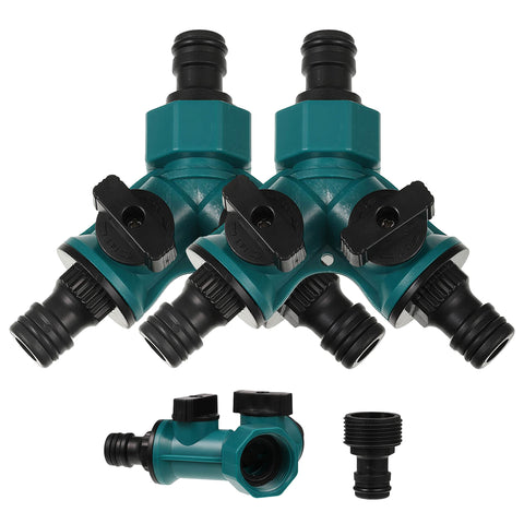2 Way Hose Pipe Splitter, 2 Pieces Garden Hose Water Splitter, Y Splitter with Shut-Off Valve for Irrigation Water Pipes, Quick Connector for Garden Hose (2 Pieces)