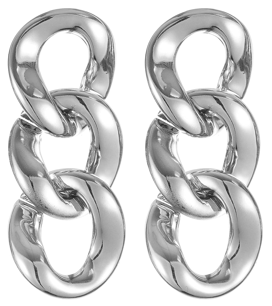Prime Leader Dama Chain-Link Dangle Earrings for Women - Silver