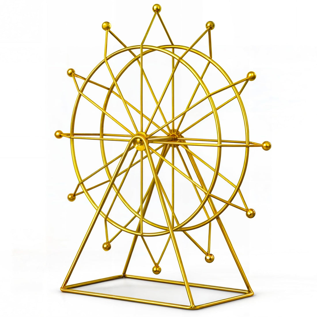 Gold Ferris Wheel Decor - Art Deco Modern Gift - Shelf Decor Accents - Living Room, Bedroom, Office