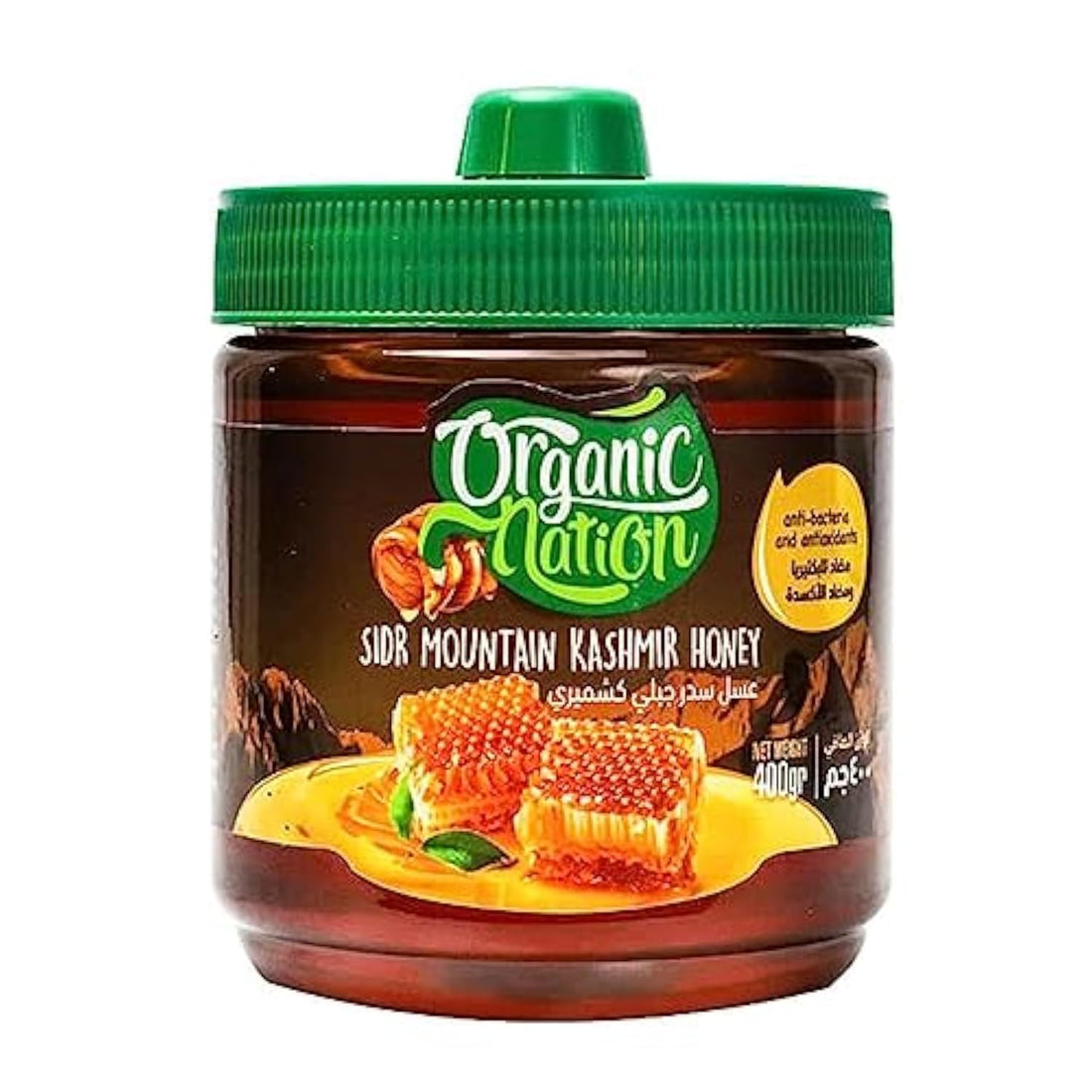 Organic Nation | Sidr Mountain Honey | 100% Pure | Anti-Bacteria | Antioxidant | Supports Immunity | Energy Booster | Safe for Children | Consumed by Athletes | 400g