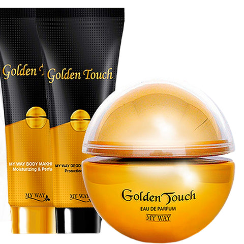 مجموعة جولدن TOUCH حريمى (برفان او دي برفان 40 مل + كريم مزيل العرق 40 جرام + مخمرية الجسم 40جم) من ماى واي