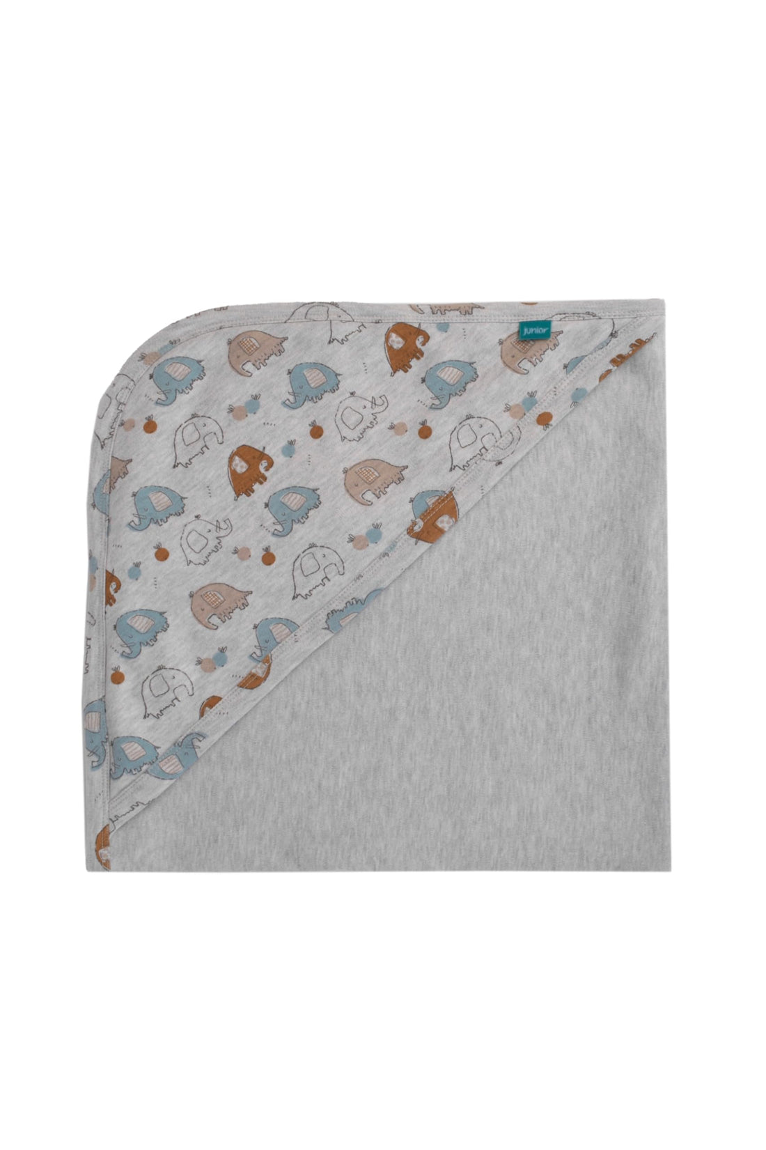 Junior Baby Boy Elephant Print Hooded Blanket