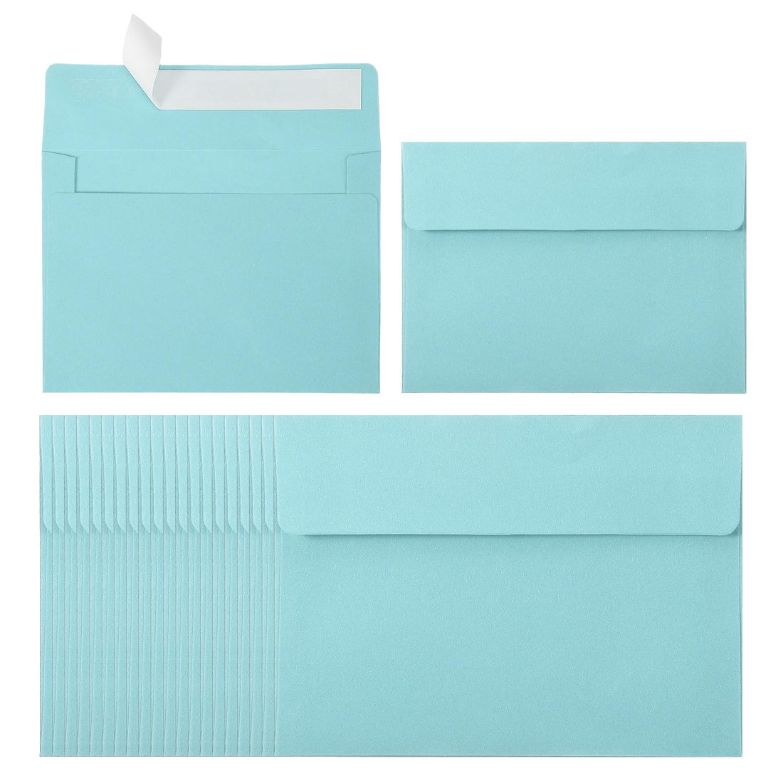 PATIKIL 60Pack A2 Envelopes, Self Seal Light Blue Invitation Envelopes for Postcard Wedding Greeting Cards Photos Announcement Mailing, 14.6 x 11.1cm Size