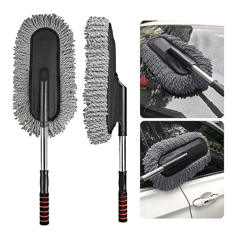 Ardith Removable Telescopic Car Wax Drag Nano Fiber Car Duster/Wash Brush Exterior Interior Cleaning Kit 1 Pcs Set (Multicolor)