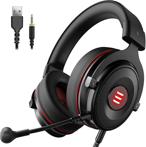 EKSA E900 Pro Gamer Headset PS4 with 7.1 Surround Sound, Gaming Headset, USB and 3.5 mm Port, Noise Cancelling Microphone, Audio Gamer Headset for PS5, PS4, Switch, Xbox One, PC, Computer, Smartphone