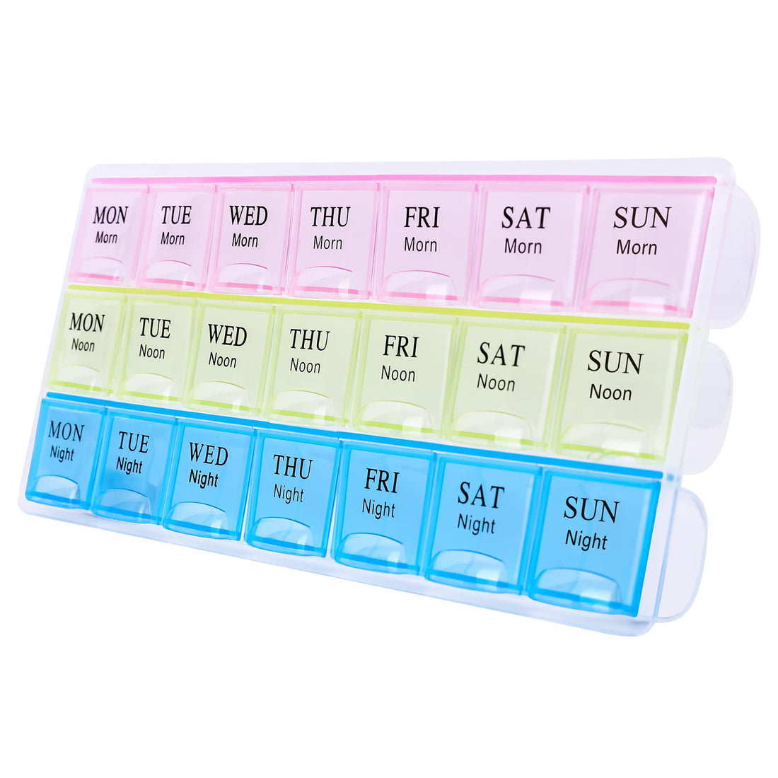 Bukache Large Weekly Pill Organizer 3 Times A Day, Moisture-Proof 7 Day Pill Box, Travel Pill Cases Portable for Pills Vitamin Fish Oil Supplements