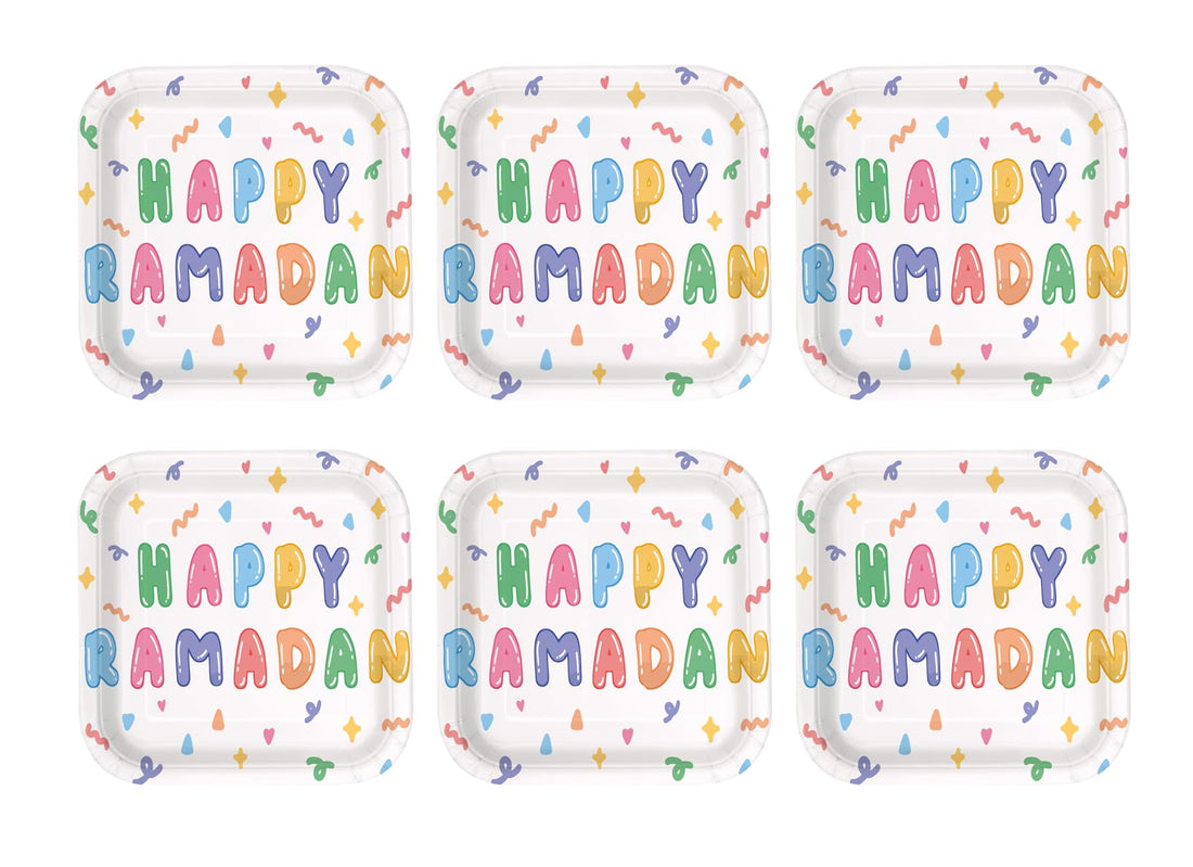 Party plates in distinctive shapes for RAMDAN size (24x24), pack of 6 pieces D
