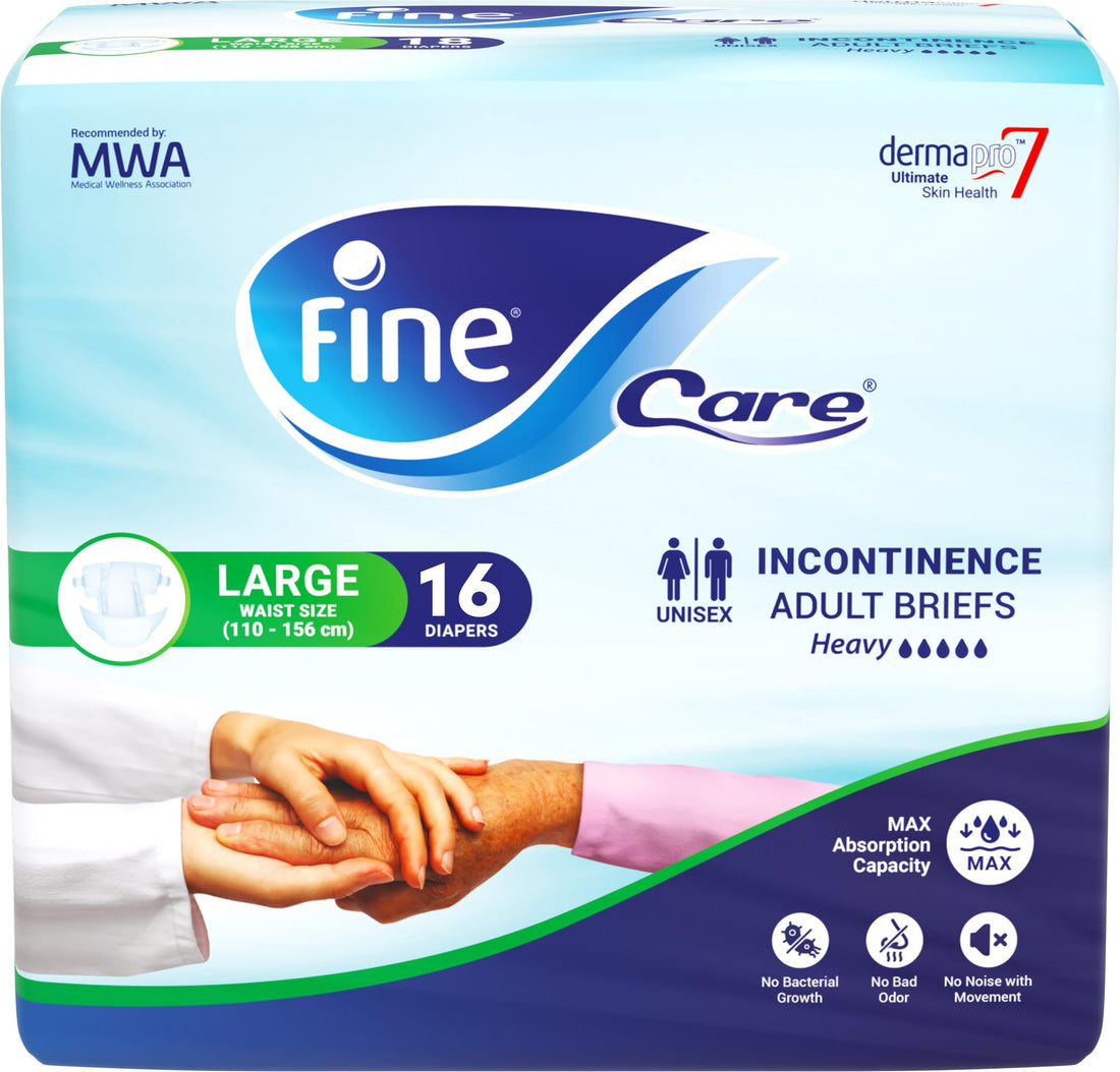 Fine Unisex Care Adult Diapers Large, Waist -110 -156cm- 18 Pieces