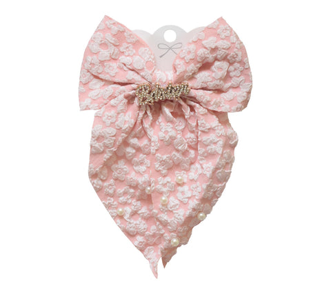 Daphne Girls' Bow Hair Clip - Pink