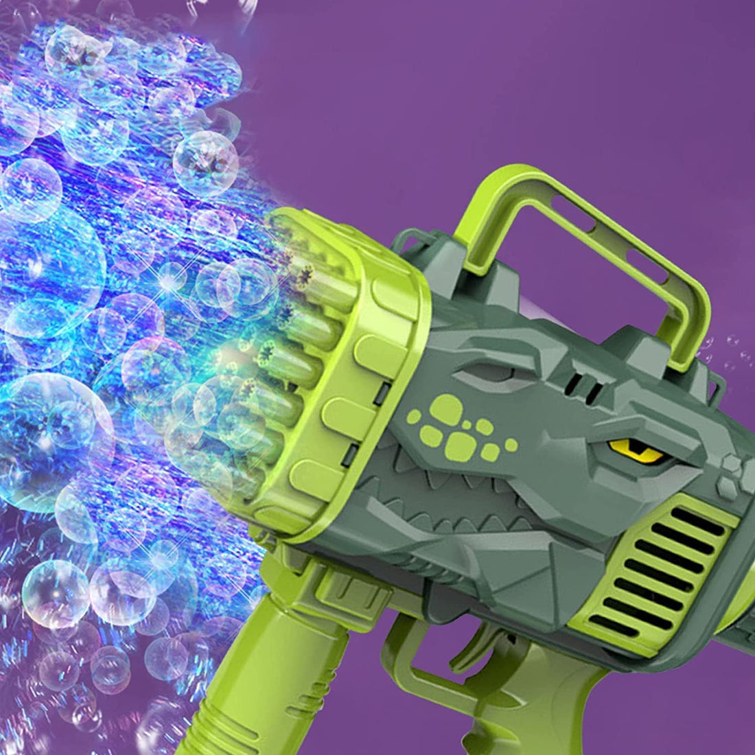 32-Hole Bubble Machine Children's Toys Dinosaur Rocket Machine Gun Automatic Boys and Girls Toys Bubble Gun Handheld Electric Bubble Toys Gift