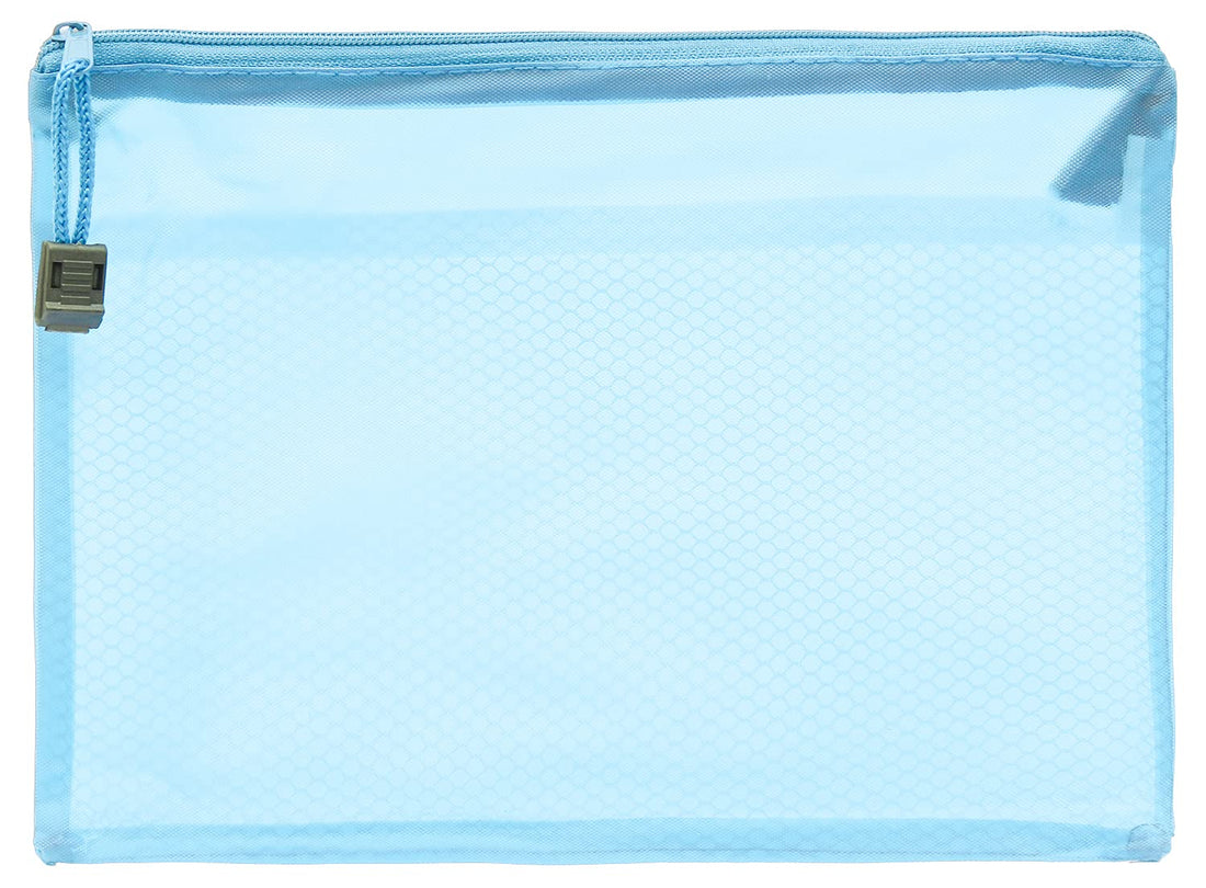 Plastic zipper file a4 size - light blue
