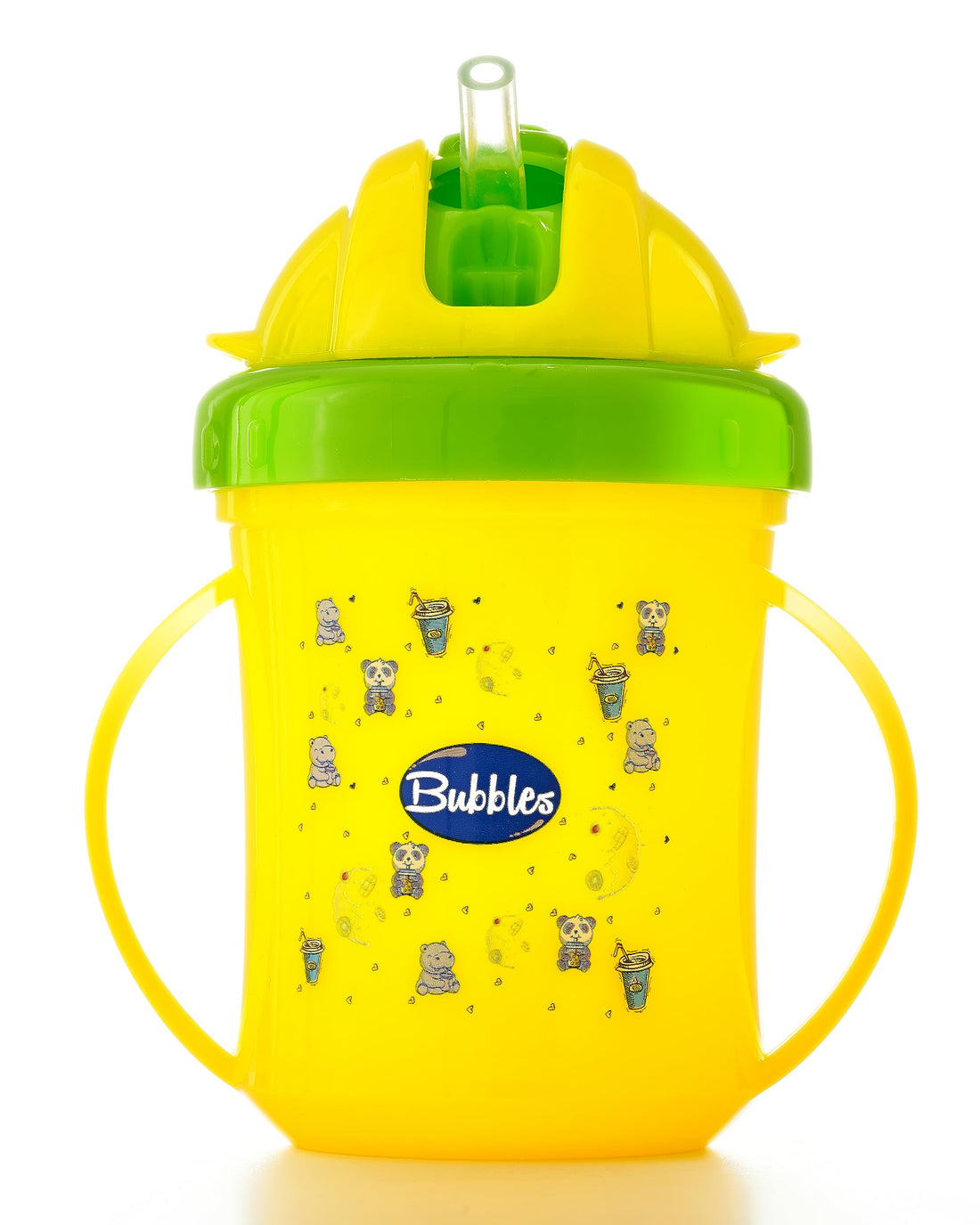 Bubbles cup with straw Yellow 3M001