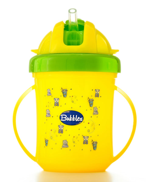 Bubbles cup with straw Yellow 3M001