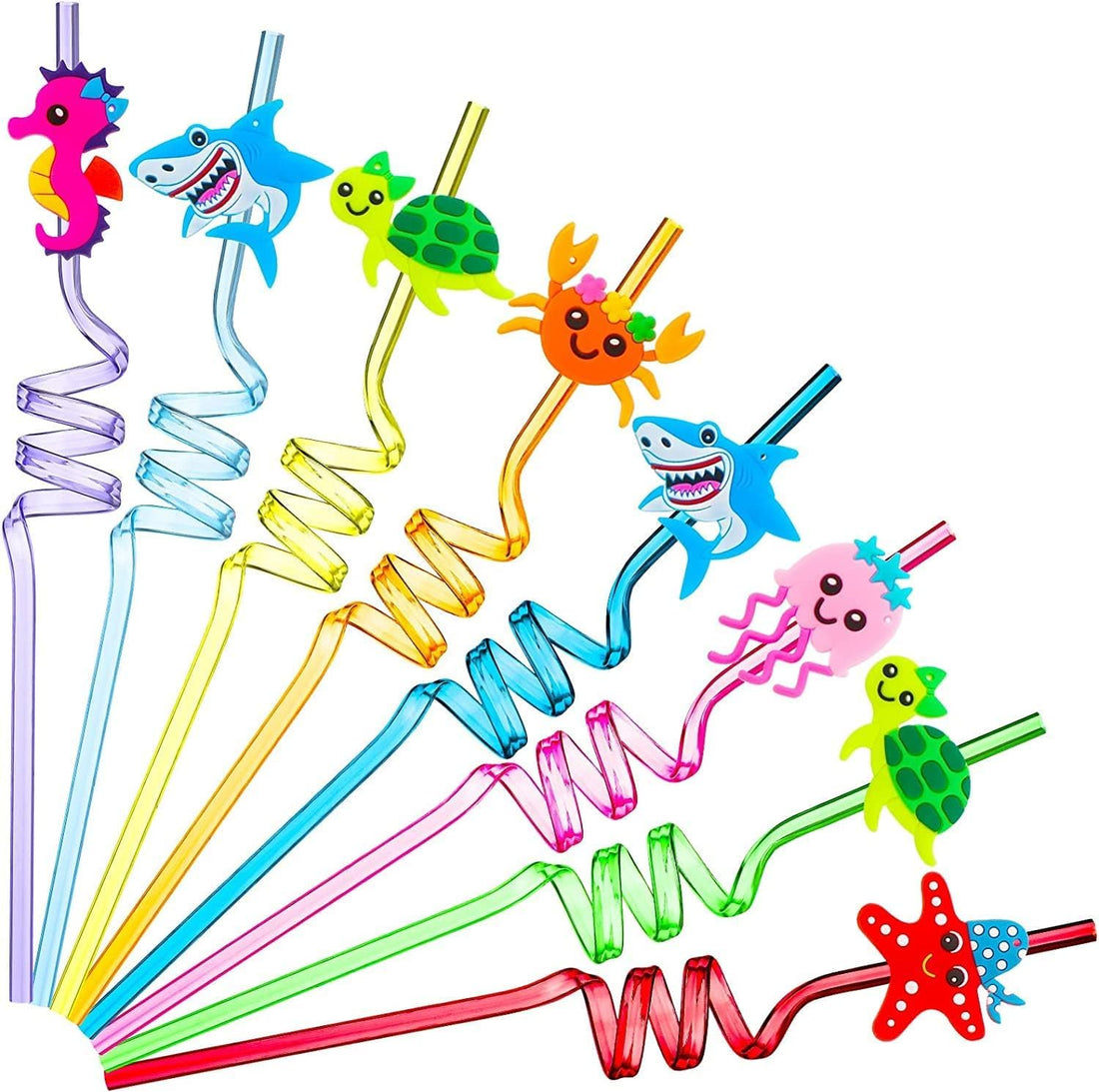 24 Under the Sea Party Favors Sea Animal Drinking Straws Goodie Gifts for Kids Sea Creature Birthday Party Supplies Ocean Mermaid Theme Party Supplies for Goodie Bags