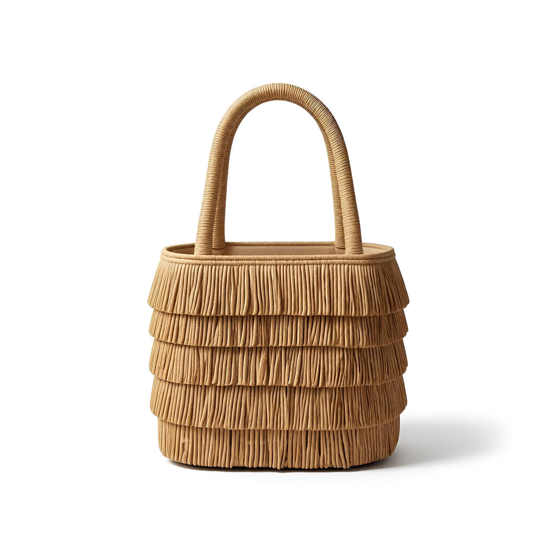 French Woven Straw Bag - Handcrafted Natural Fiber Purse with Tassel Detail, Lightweight and Breathable for Warm Weather Fashion