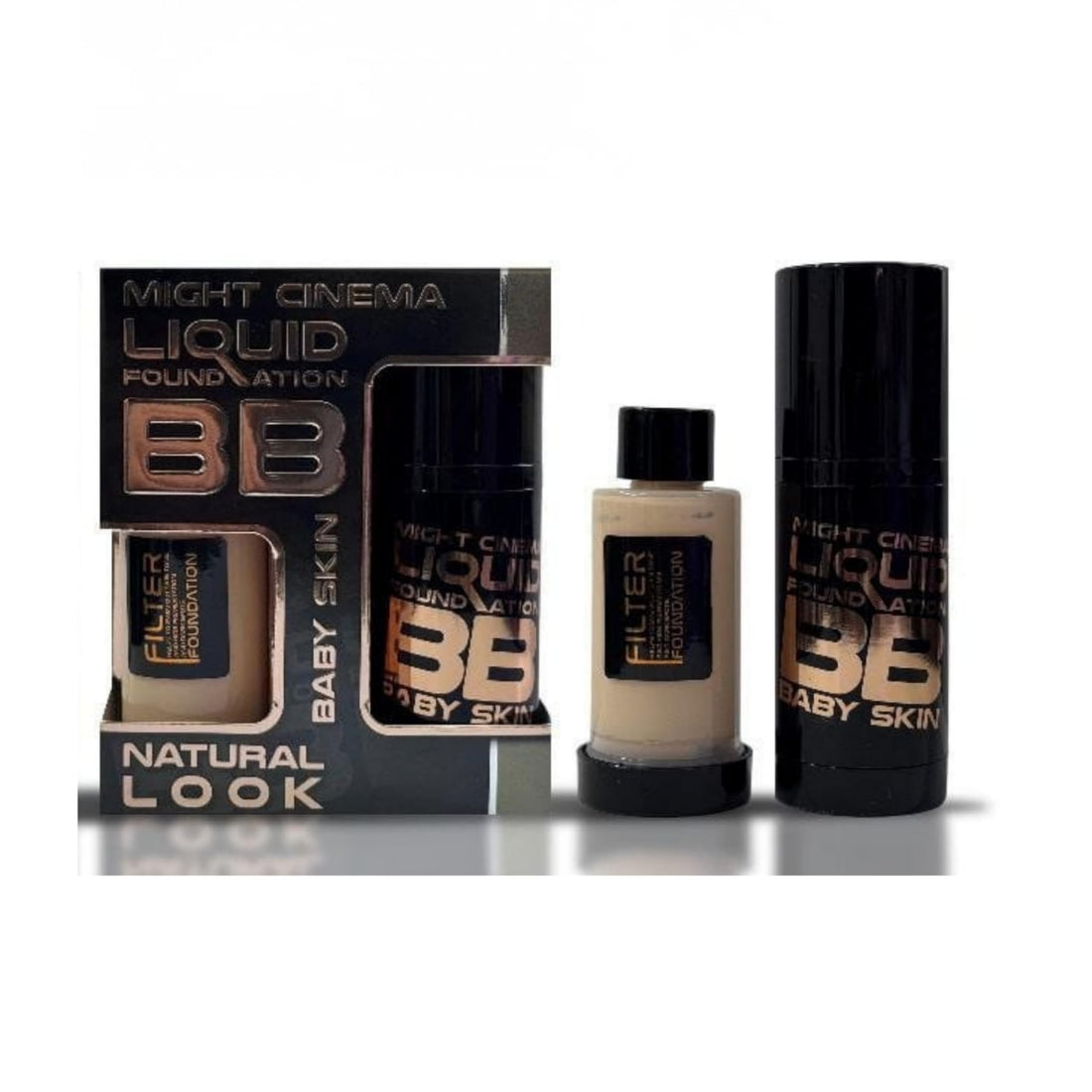 Double foundation cream with a free tube, 4 shades for all skin types. (101)