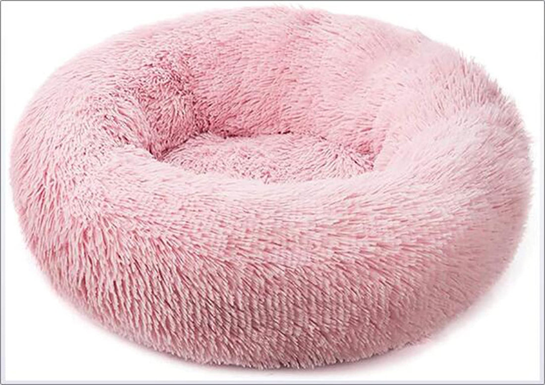 Moro Moro 3 Round Plush Dog & Cat Bed, Warm & Soft, Machine Washable, Non-Slip, 35cm D, 70cm