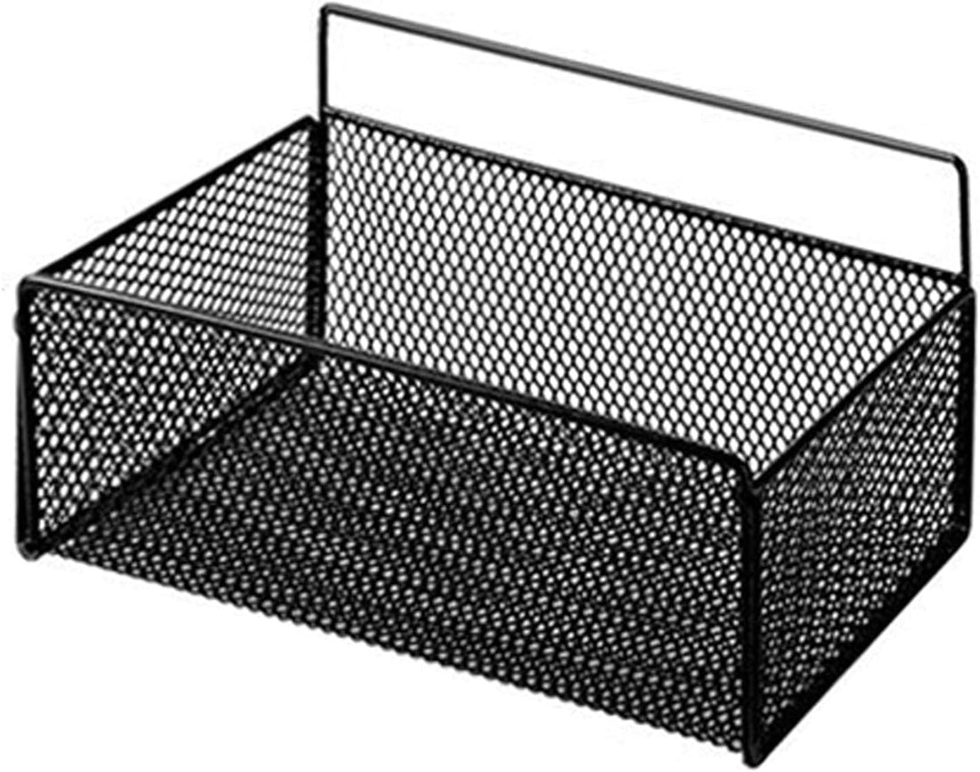 Black Metal Mesh Shower Shelf for Bathroom Organization Rust Resistant Hanging Caddy No Drill Installation Bathroom Storage Rack Organizer 35x14cm