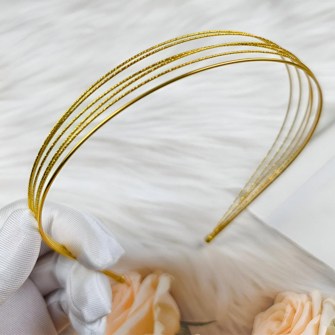 Layered Metal Headbands - Stylish Silver and Gold Hairbands with Multiple Layers, Perfect Trendy Hair Accessories for Women and Girls for Special Occasions or Daily Use (Model No.1 Gold, 1PCS)