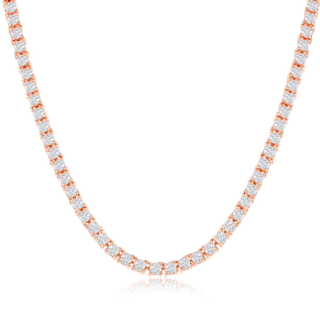 NYC Sterling Women's Magnificent 3mm Round Cubic Zirconia Tennis Necklace