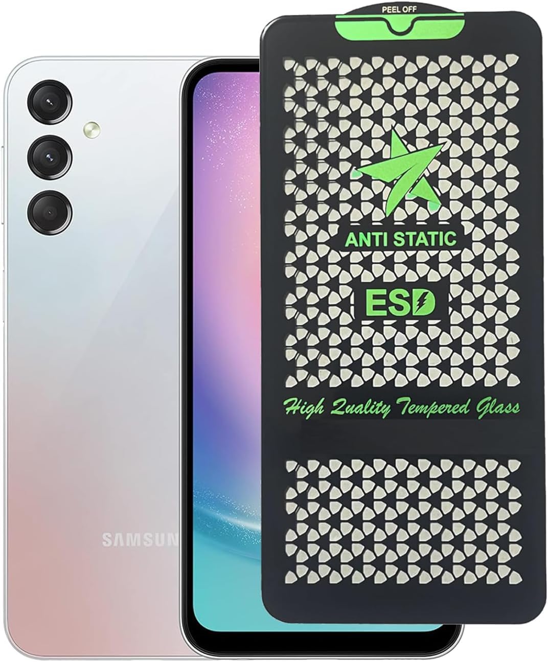 HD Glass Screen Protector Compatible With Samsung Galaxy A15 Anti Shock With Black Edges To Protect Phone