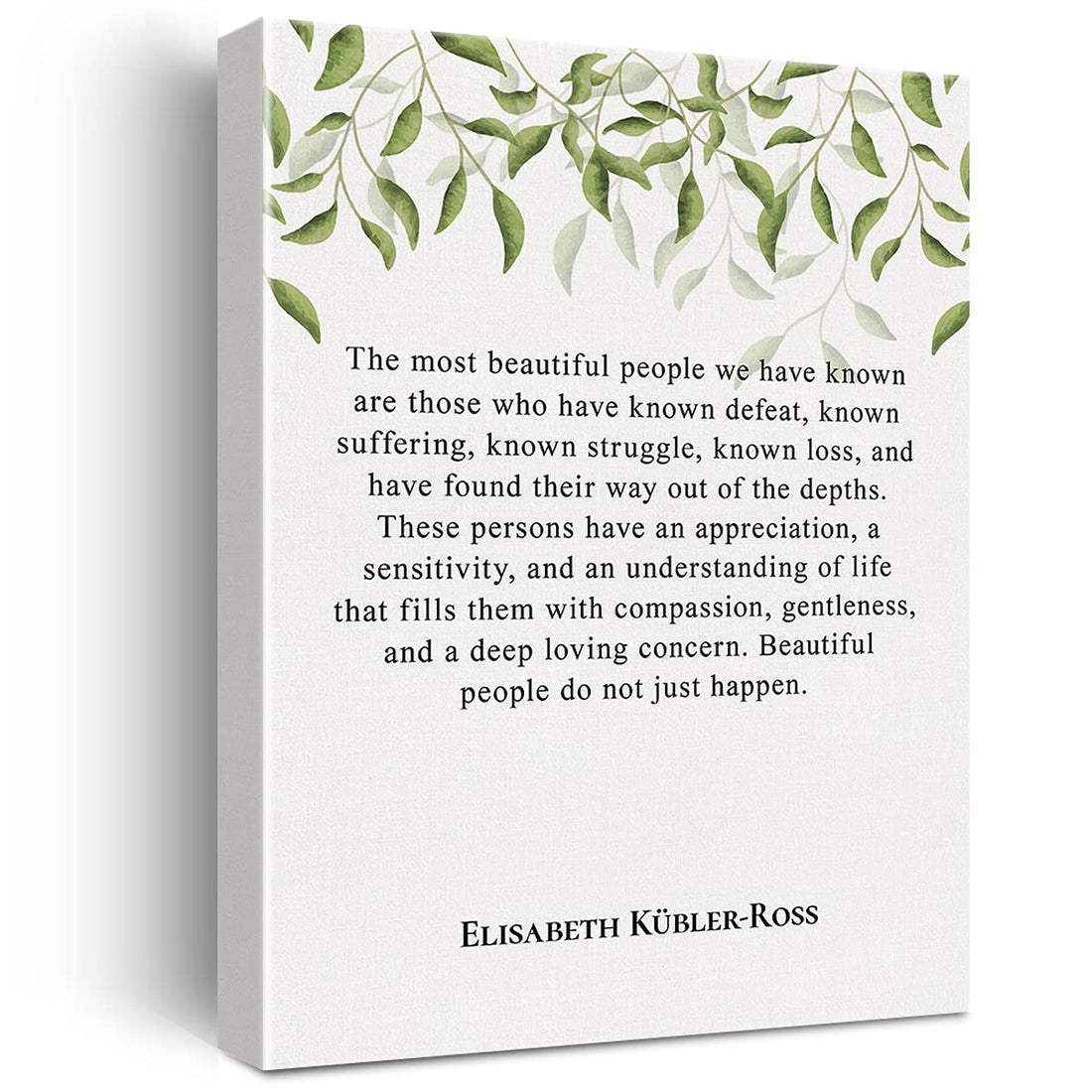 JerLoe Inspirational Canvas Art Elisabeth Kubler-Ross Quote 12x15 Inch Framed Office Home Wall Decor