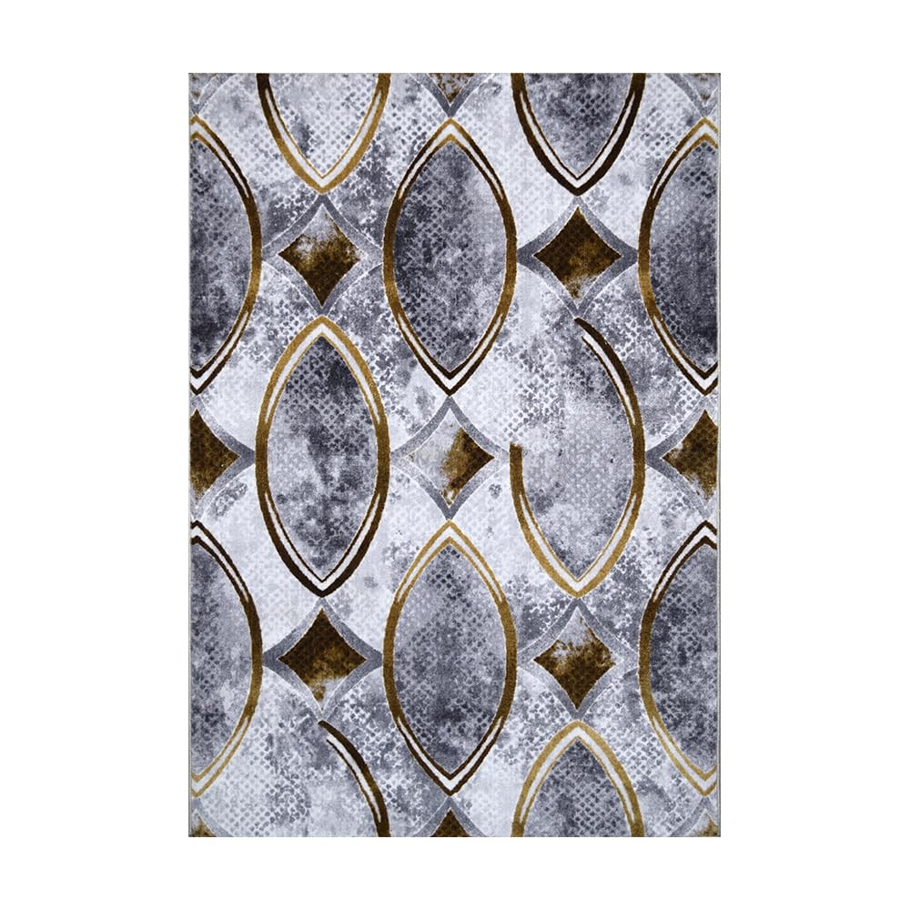 Mac Carpet Audi Rug Size 160x230cm - Grey & Gold Pattern