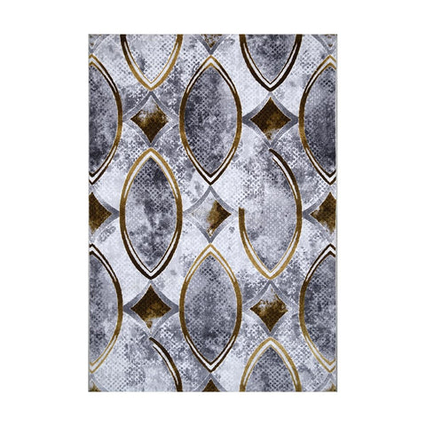 Mac Carpet Audi Rug Size 160x230cm - Grey & Gold Pattern