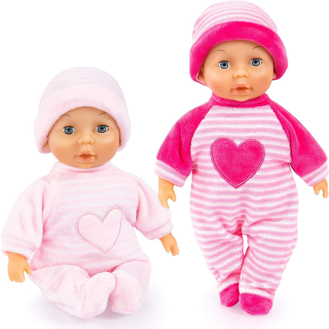 Bayer - My First Baby Doll Set of 2 - Sleeping Eyes, Hard Body - Pink - 11” Doll - Age 18 Months - 92802BH