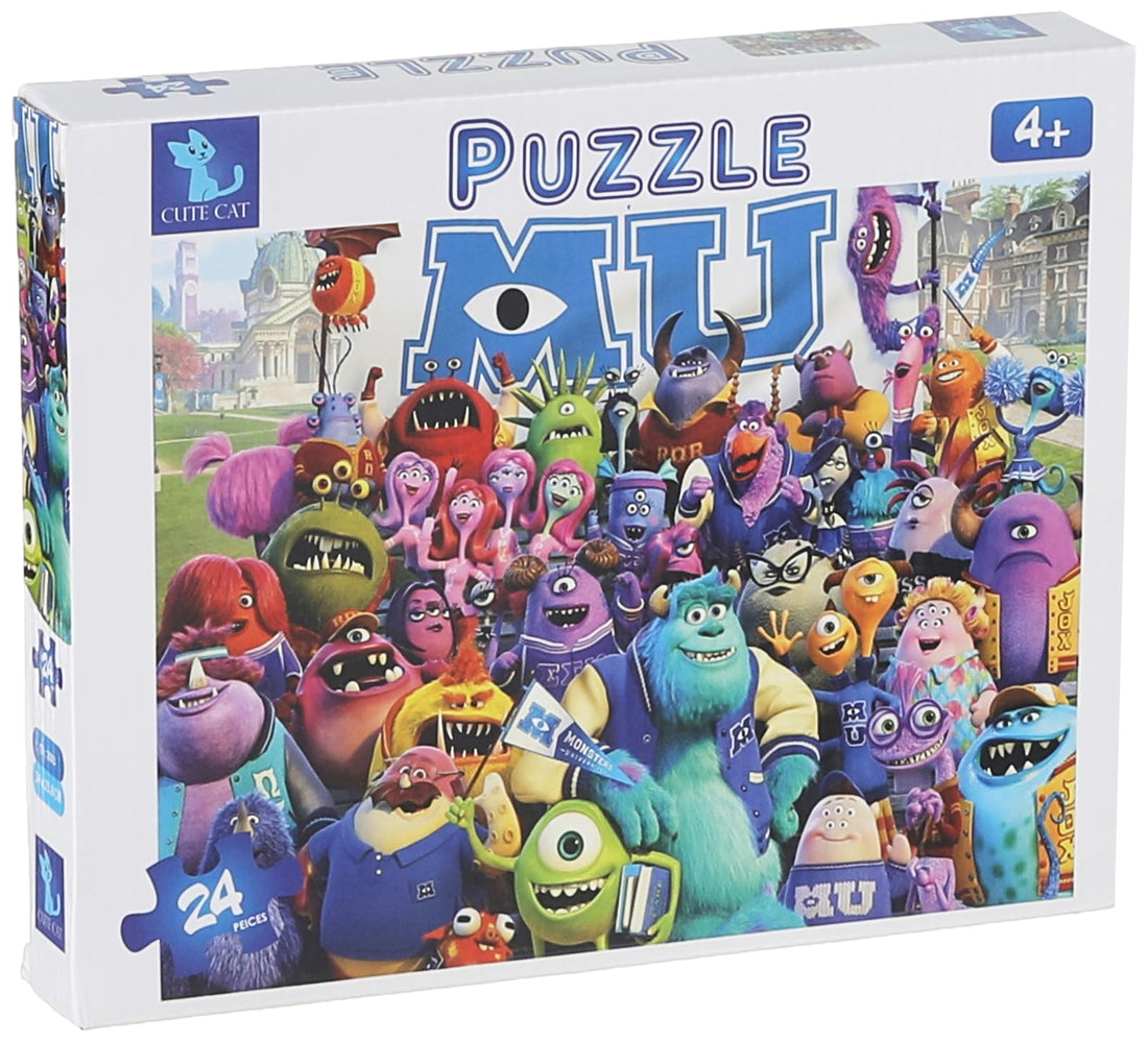 Cute Cat - Monsters University 24 PCS Multicolor Jigsaw Puzzle, Plastic, Classic Style, 3 - 6 Years, 24 Pieces
