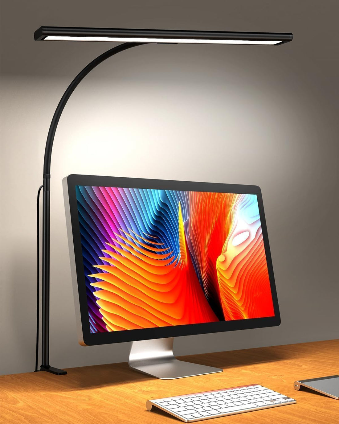 Desk Lamp, Dimmable 160 LED Desk Light for Home Office [Updated Flexible Gooseneck & Metal Rod & I-Clamp] Book Light Clip on Table for Reading, Workbench, Drafting, Nail Tech, Sewing, Puzzle
