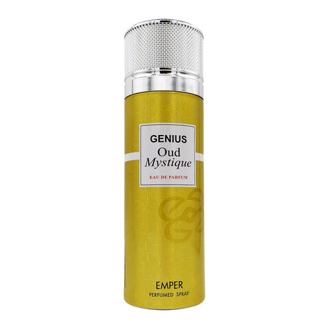 EMPER Genius Oud Mystique Deodorant Body Spray 200ml Unisex | Long-Lasting Oriental Woody Fragrance with Agarwood, Amber & Musk | Premium Everyday Deodorant for All Occasions