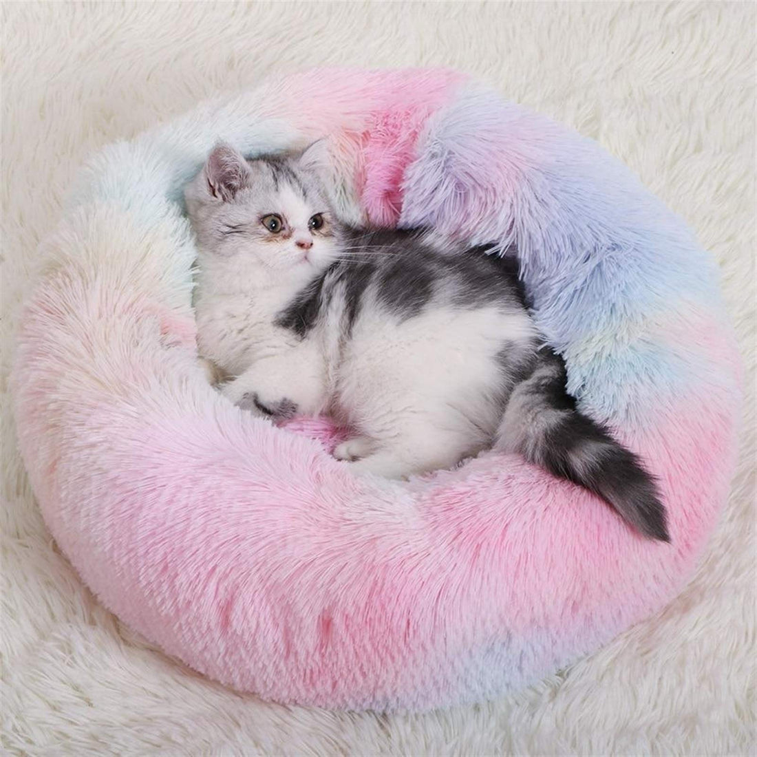 Moro Soft Pet Cat Bed Dog Basket Autumn And Winter Warm Soft (Color : B, Size : 70Cm)
