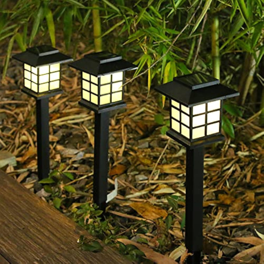 Solar Outdoor Garden Lights, Pathway Solar-Powered LED Lights for Landscape, Patio, Lawn, Yard, Driveway (2 Pack, Warm)