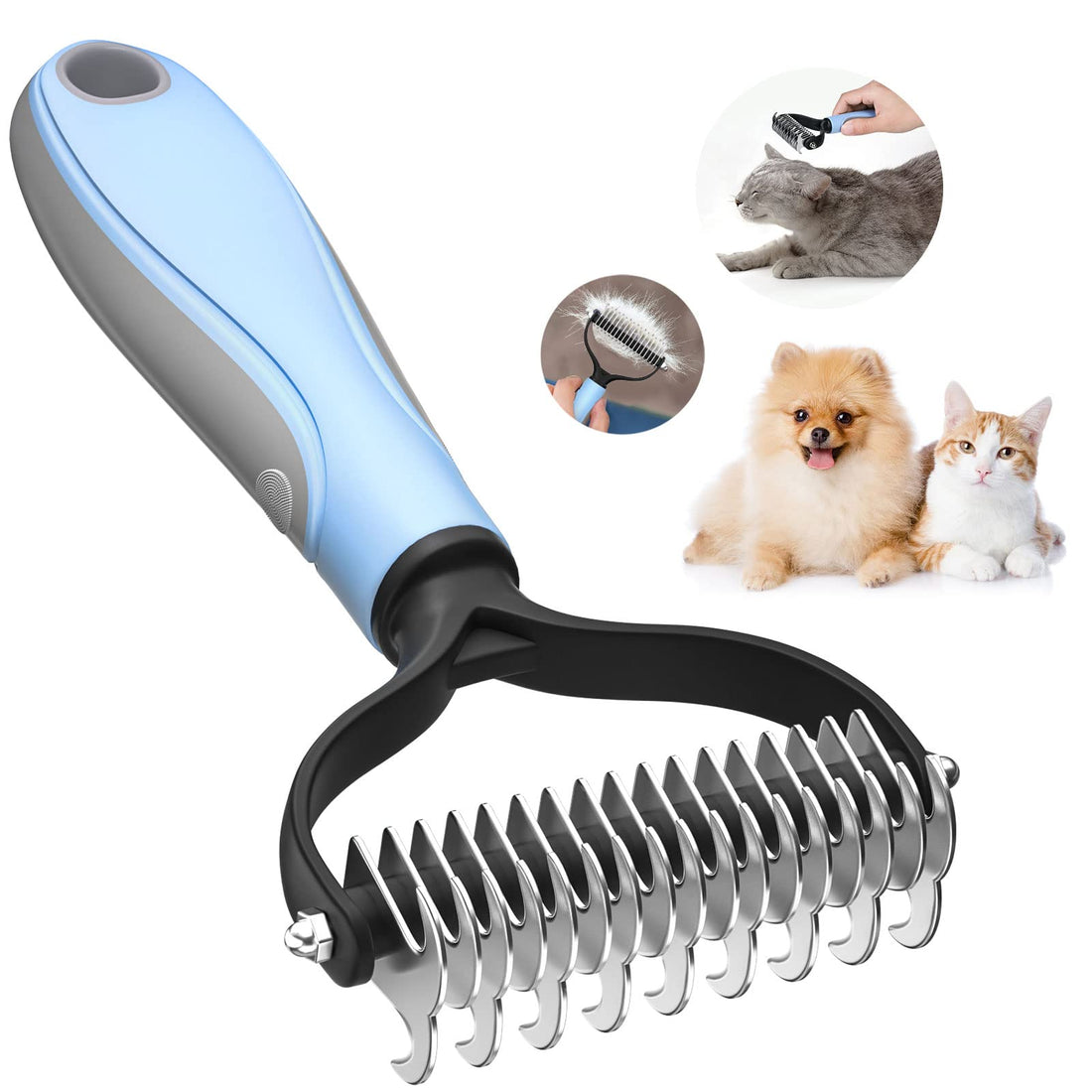 Professional Dog Brush – Dog Brush with Long Hair, Anti Undercoat Grooming Brushes for Animals, Removes Undercoat for Dogs and Cats, Removes Tangled Hair Knots