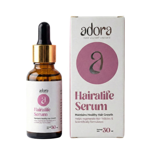 Adora Hairalife Intensive Hair Growth Serum for Hair Gaps & Hair Loss - 2% Caffeine Infused Water Formula with Ginkgo Biloba, Rosemary & Ginseng Completely Oil & Silicone Free 30ml