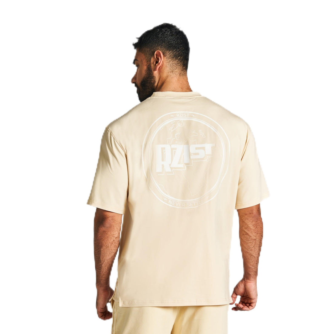 Mens RZIST T-shirt for Men’s Drop Shoulder - Macadamia Modern (pack of 1)