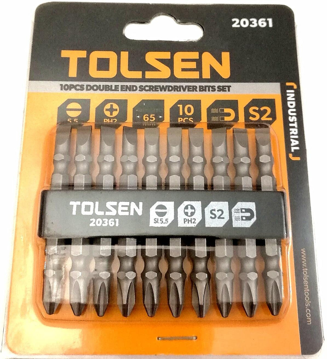 Tolsen 10 pcs double end screwdriver bits set slot and Philips