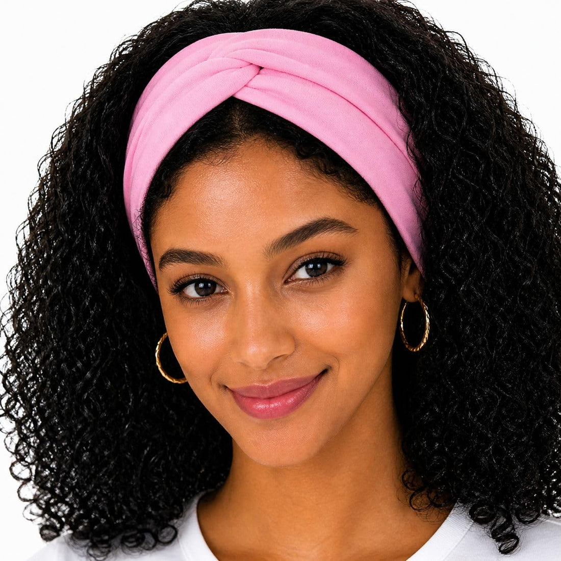 Wide Headbands for Women – Soft Cotton Twist Headband, 3.95" Extra Wide, Non Slip Workout Yoga Hair Band – One Size