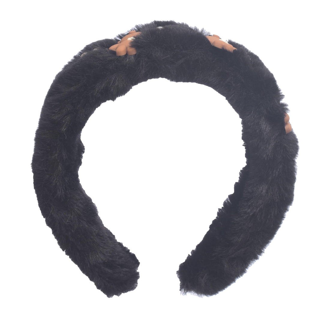 Daphane Fur Headband for Girls - Black
