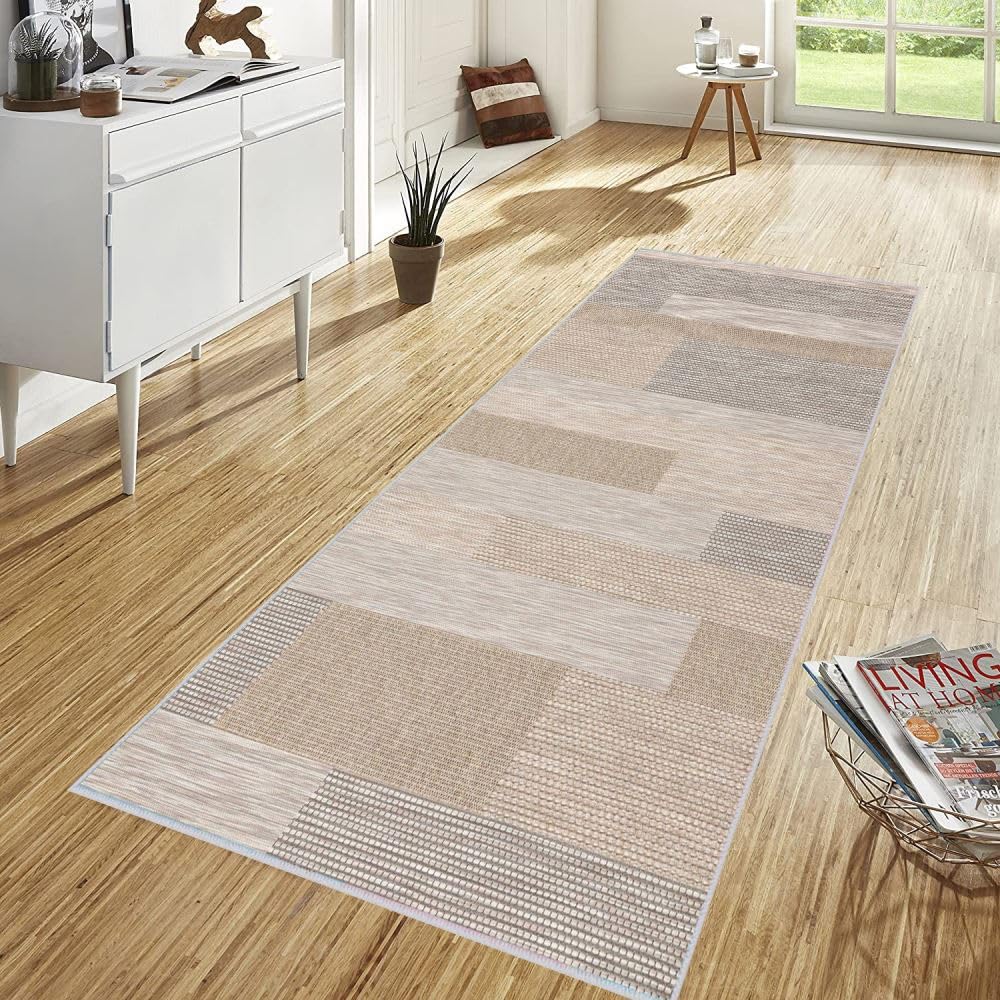 Runner Rug for Hallways Indoor/Outdoor Rectangular, 0.25cm Thick Dahr Dots Non Slip Easy to Clean, Perfect for Living Room, Dining Room, Hallway, Living Room, Dining Room, Runner (13, 100 * 300cm)