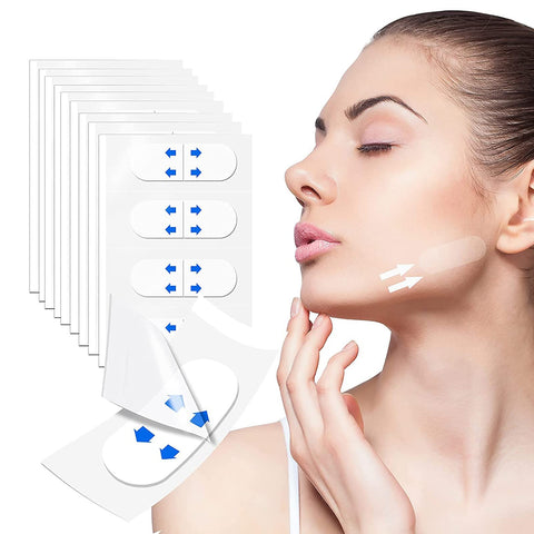 Face Lift Tape, 40pcs Invisible Wrinkle Lifting Patches for Hide Facial Wrinkles, Double Chin, V-Line Face, Firm Skin Beauty Up Tool, Transparent