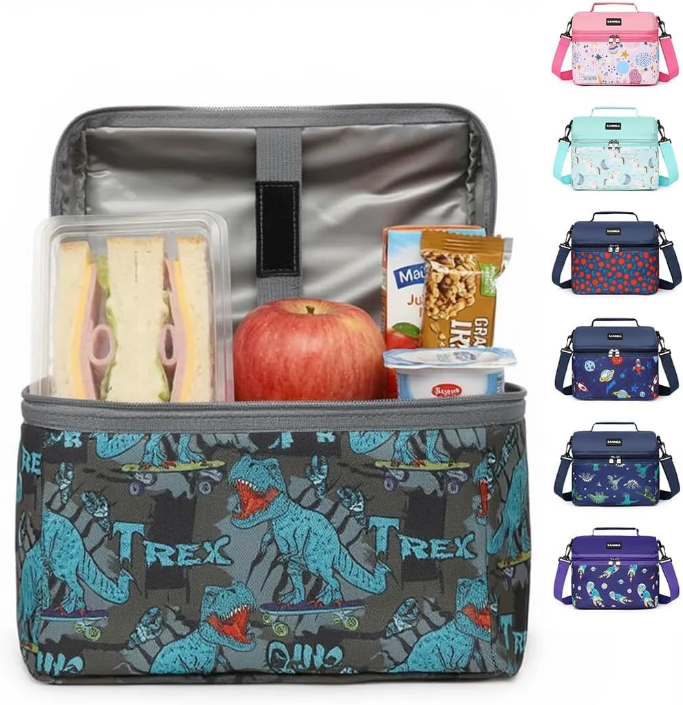 Lunch Bag Insulated 8 L Thermal Cooler Bag Waterproof Leakproof Meal Prep Tote For Lunch Box And Food Containers Hot And Cold Storage For Work School Picnic Travel BB-545 (TRex)