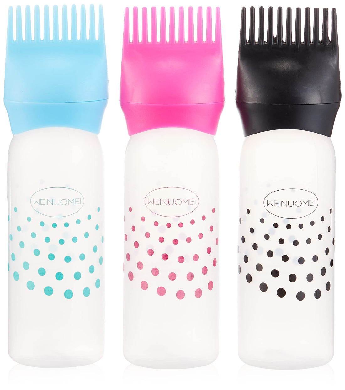 DAYON 3 Pieces Hair Dye Bottle Root Comb Applicator with Graduated Scale