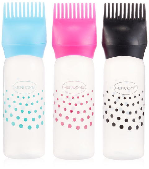 DAYON 3 Pieces Hair Dye Bottle Root Comb Applicator with Graduated Scale