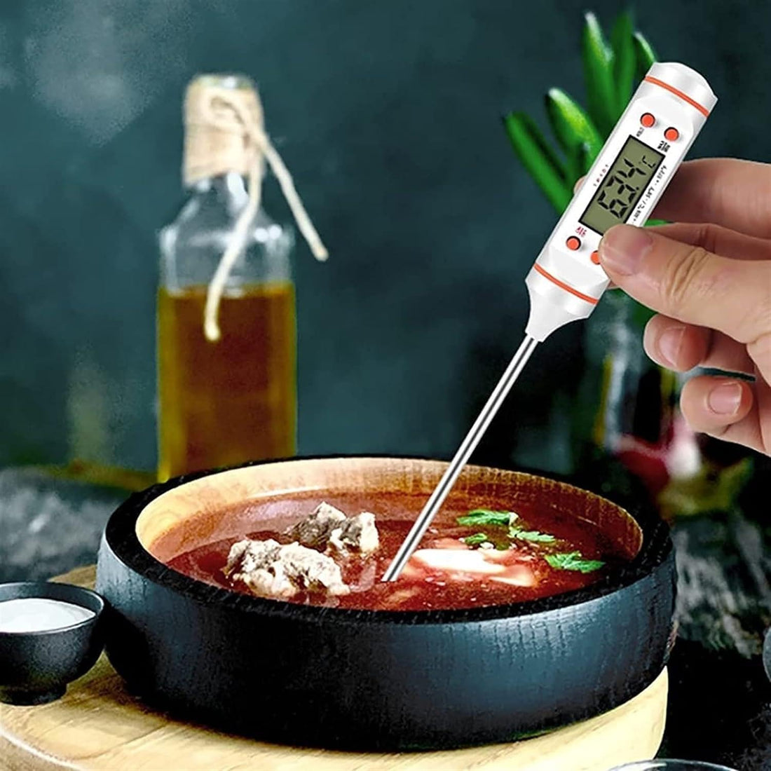 Generic Digital Kitchen Thermometer: Measure Food, Liquid & Grilled Meat Temp Accurately, Available in Al-Israa (White), LCD Screen